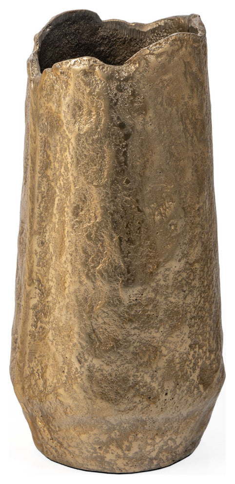 Samira Metal Table Vase, Small Gold