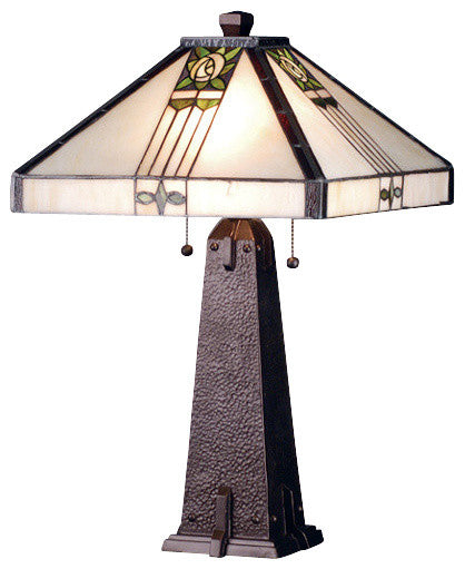 Meyda Lighting 70967 23"H Pasadena Rose Table Lamp
