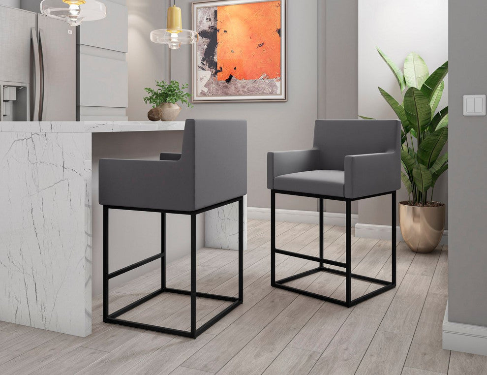 Manhattan Comfort Ambassador Counter Stool, Set of 3
