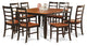 Parf9-Blk-W, 9-Piece Dining Set, Square Table With Leaf and 8 Dining Chairs