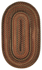 Manchester Braided Oval Rug, Brown Hues, 2'x3'