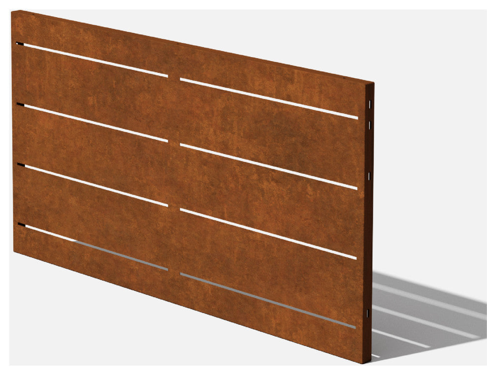 Alta Corten Steel Decorative Screen Panel, Linear