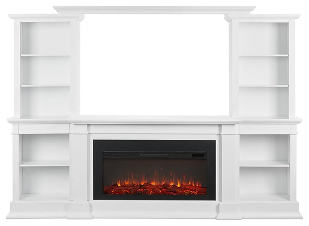 Real Flame Monte Vista Electric Fireplace Entertainment Center in White