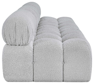 Ames Boucle Fabric Modular Sofa, Grey, 3-Piece: 3 Armless Chair