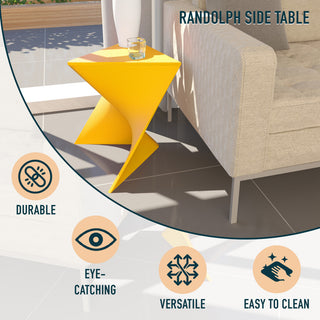 Leisuremod Randolph Modern Triangle Accent Side End Table, Yellow, Singles