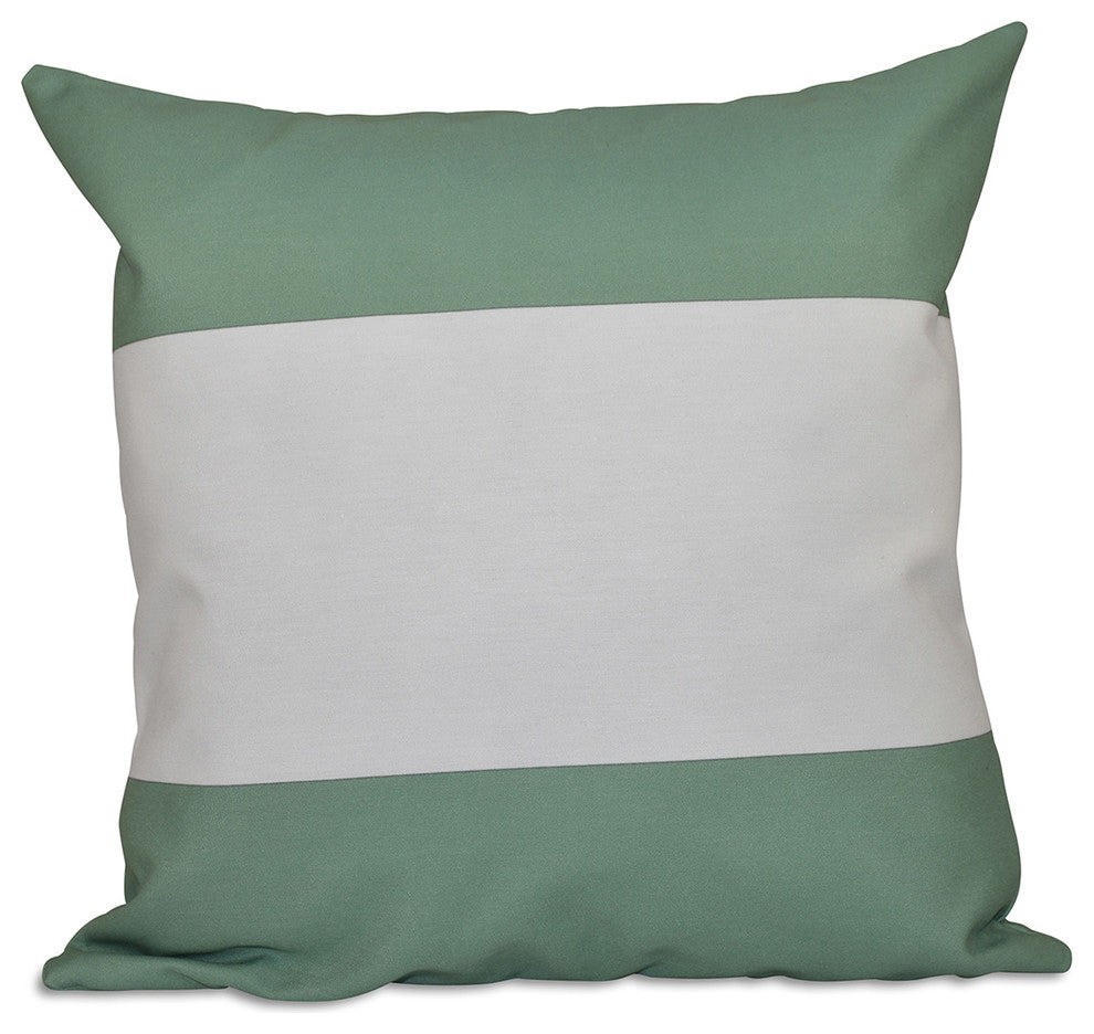 Big Stripe, Horizontal Decorative Pillow, Margarita Green, 26"x26"