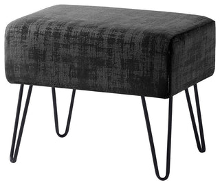Textured Velvet Ottoman, Peat