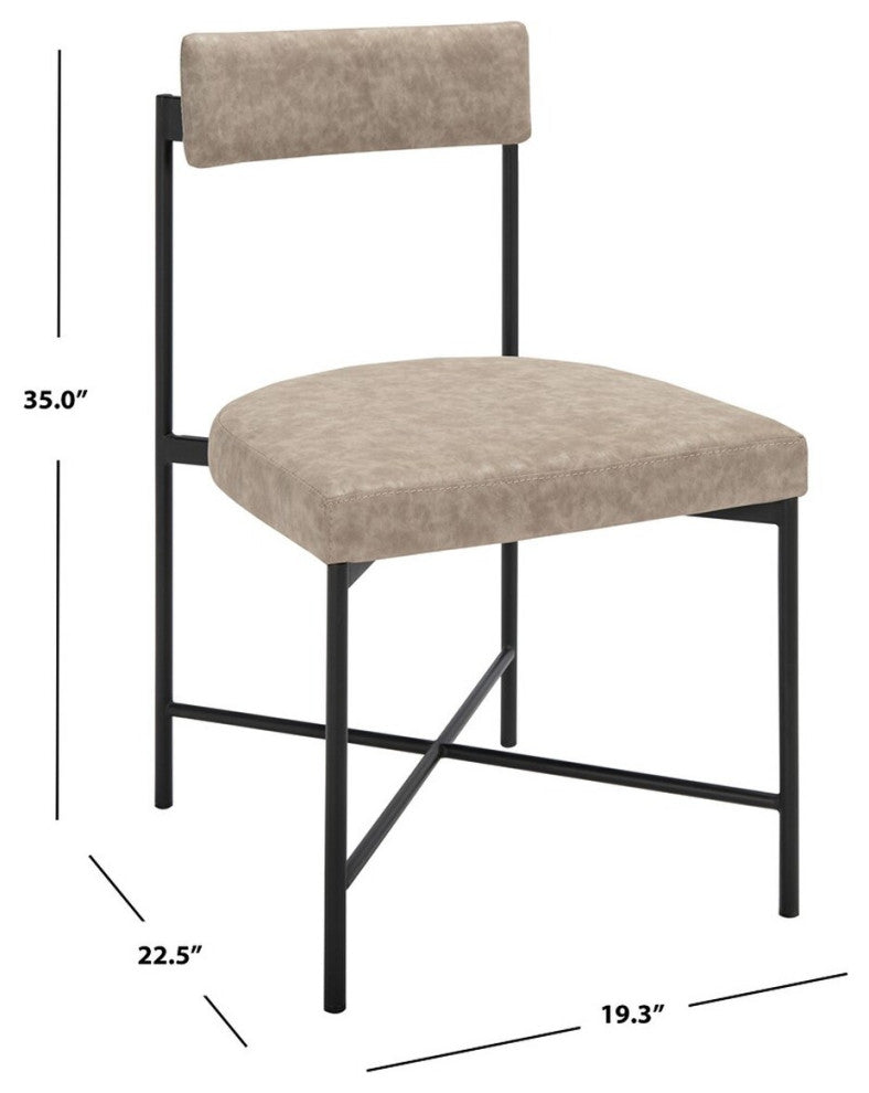 Safavieh Archer Dining Chair, Light Grey/Black