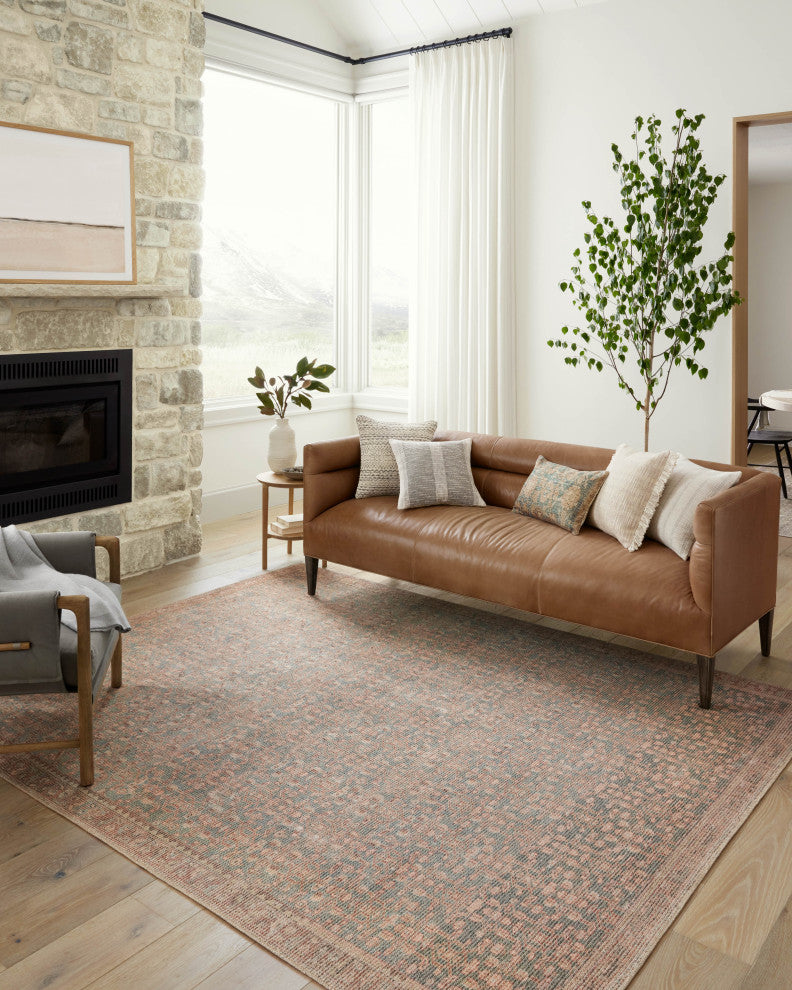 Angela Rose x Loloi Aubrey Blue / Terracotta 2'-6" x 7'-6" Runner Rug