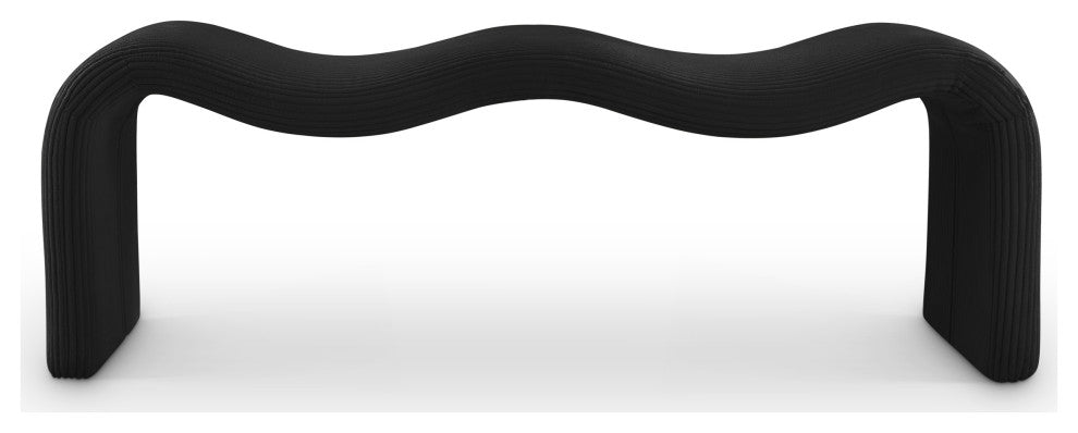 Willow Upholstered Bench, Black, Corduroy