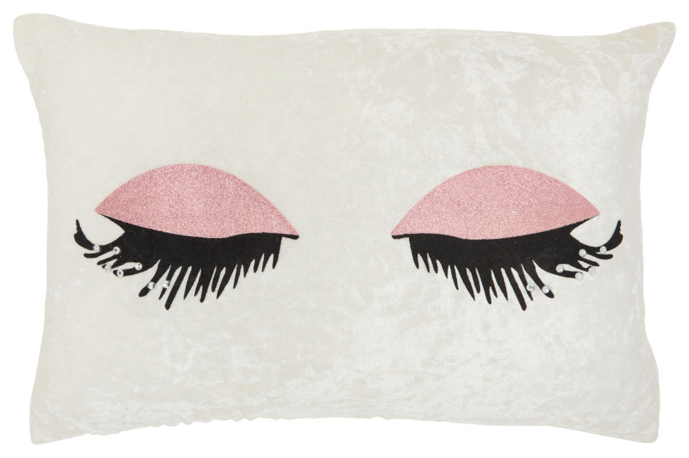 Nourison Luminecence Glitter Eye Shadow Rose Throw Pillow, 12"x18"