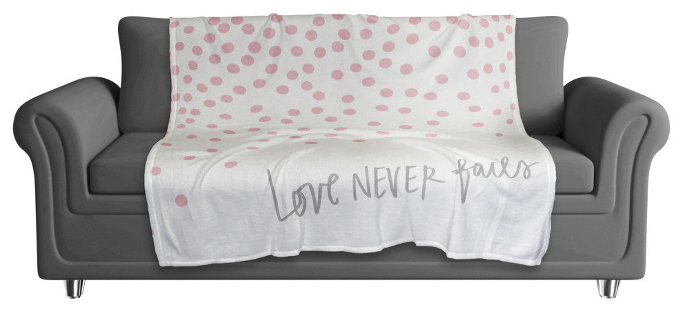 Love Never Fails Pink 50x60 Coral Fleece Blanket