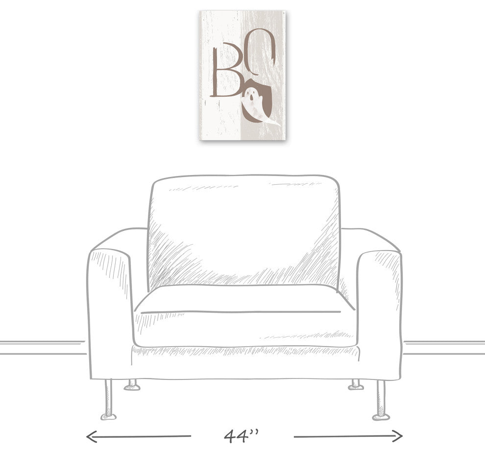Boo Faux Wood 12x18 Canvas Wall Art