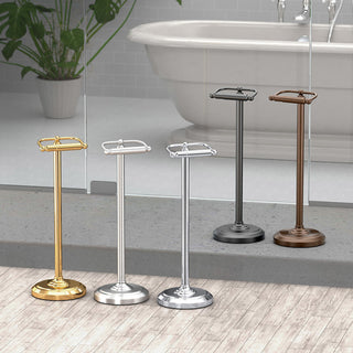 Floor Standing Toilet Paper Holder, Matte Black