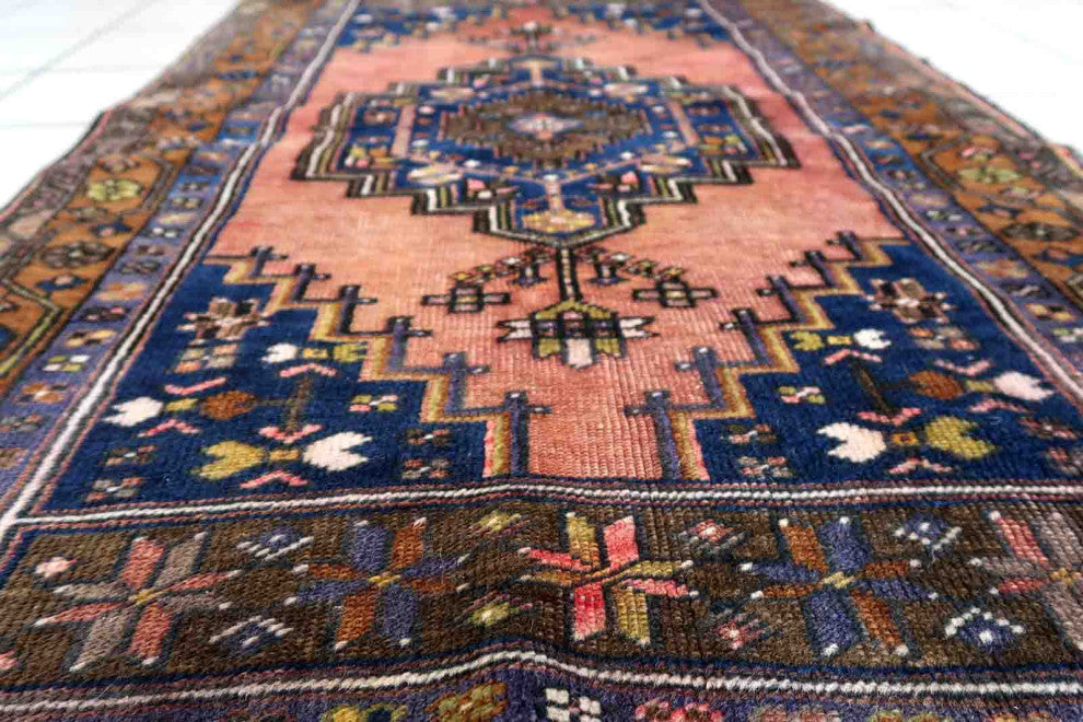 Handmade Vintage Afghan Baluch Rug 2.8'x4.6', 87cmx141cm 1940s