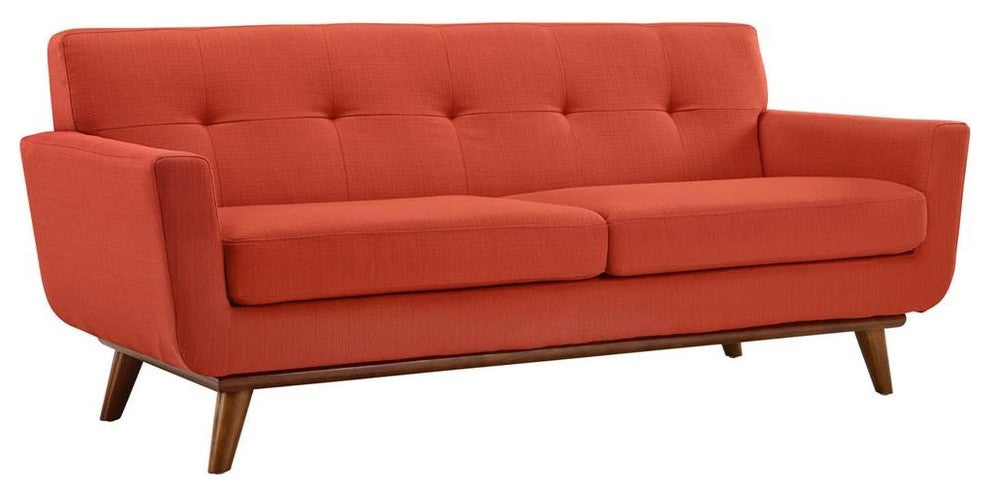 Modway 2-Piece Engage Armchair and Loveseat Set, Atomic Red