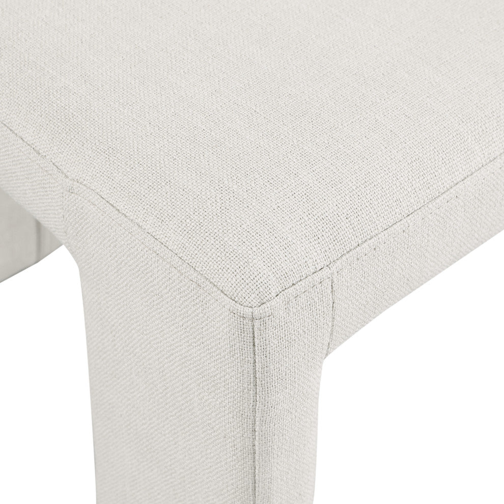 Benson Upholstered Dining Chair, Cream, Linen Texured Fabric