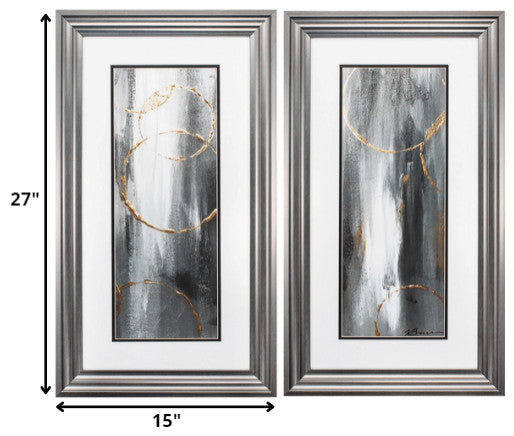 15" X 27" Gunmetal Gray Frame Gray Matter (Set Of 2)