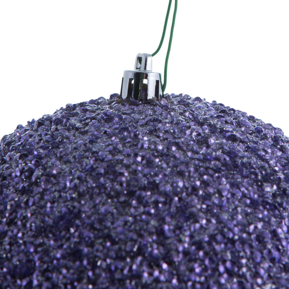 Vickerman N185834D 6" Lilac Beaded Ball Ornament, 4 per Bag