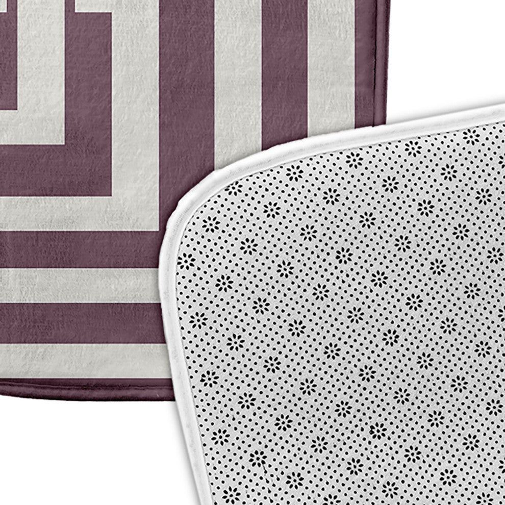 34" x 21" Greek New Key Bathmat, Dusty Purple