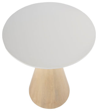 Via 20 in. W Round Solid Wood Side Table, Natural