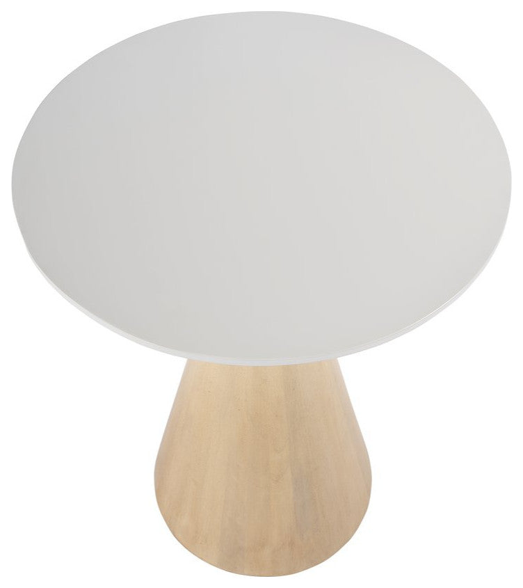 Via 20 in. W Round Solid Wood Side Table, Natural