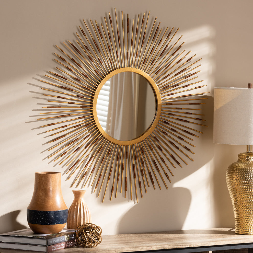 Amandine Gold Sunburst Accent Wall Mirror