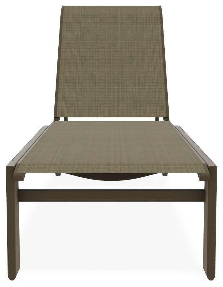 Kendall Sling Stackable Outdoor Chaise Lounge, Elevation Stone/Beachwood