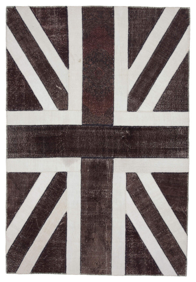 Rug N Carpet - Handwoven Oriental 6' 8'' x 9' 10'' Flag Patchwork Rug