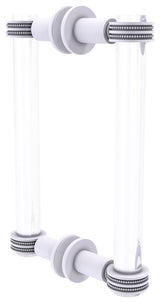 Clearview 8" Back to Back Dotted Accent Shower Door Pull, Matte White