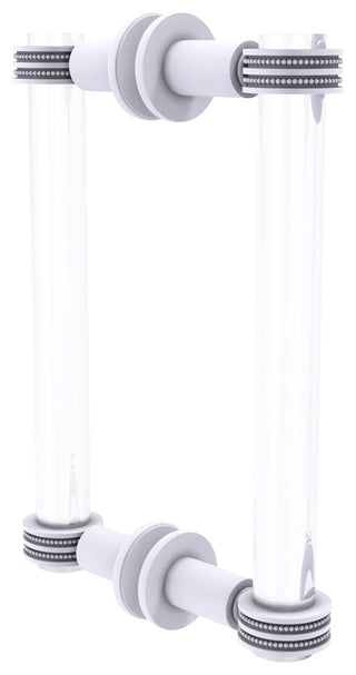 Clearview 8" Back to Back Dotted Accent Shower Door Pull, Matte White