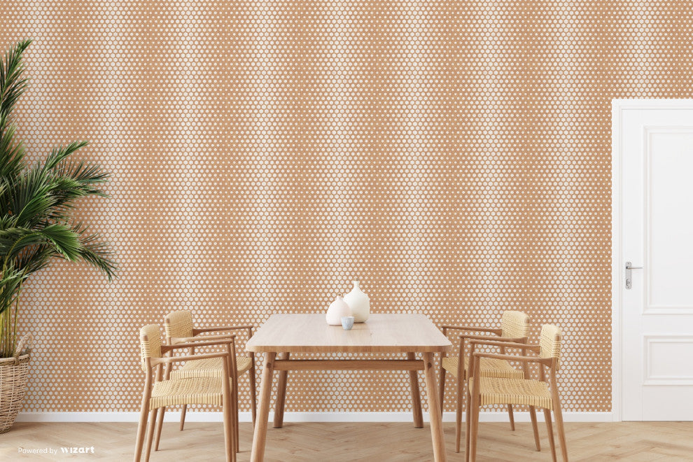 Ombre Bronze Hexagon Wallpaper