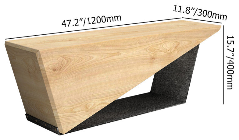 Rustic Wooden Bench 3-Person Seat Bench for Entryway with Metal