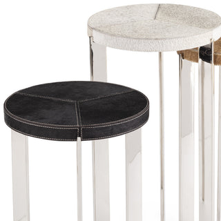 Andres Hair on Hide Mixer Table Set, Polished Nickel