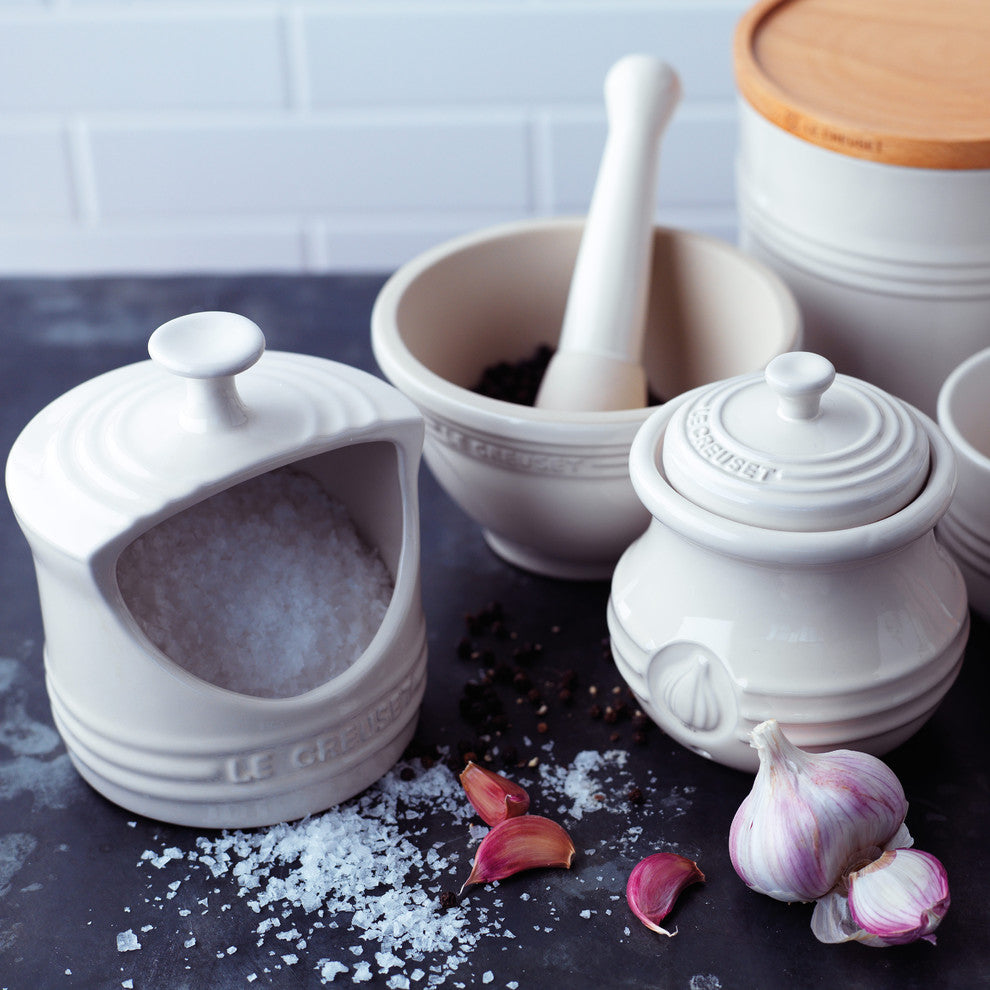 Le Creuset Stoneware Salt Pig, Almond