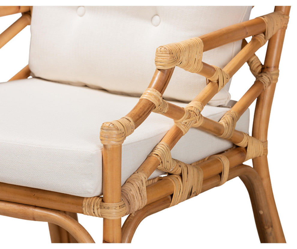 Baxton Studio Sonia Modern and Contemporary Natural Finished Rattan Armchair