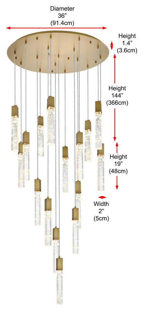 Home Living 36" Chandelier, Satin Gold