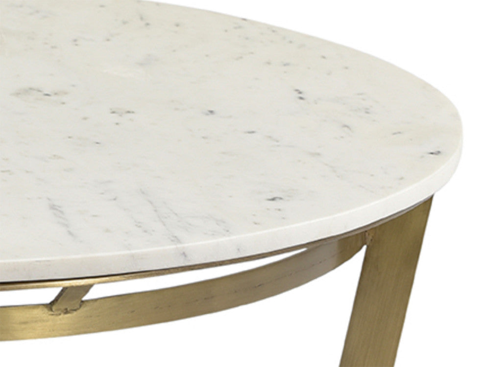 Marble & Brass Round Coffee Table