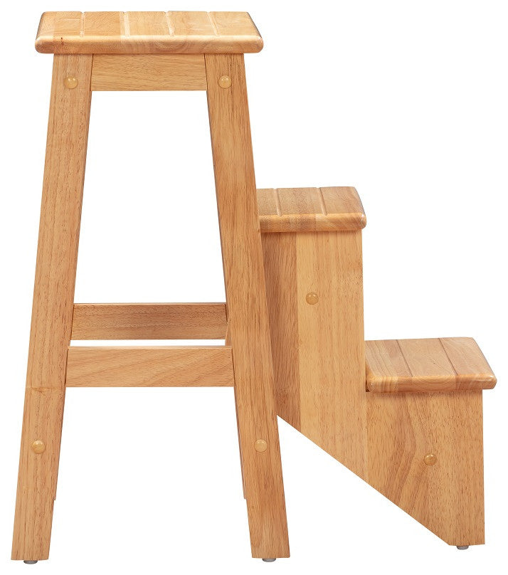 Niko Folding 3-Tier Step Stool, Natural, 24 Inch
