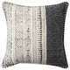 Benzara BM200554 18 x 18 HandWoven Cotton Pillow with Block Print White and Gray