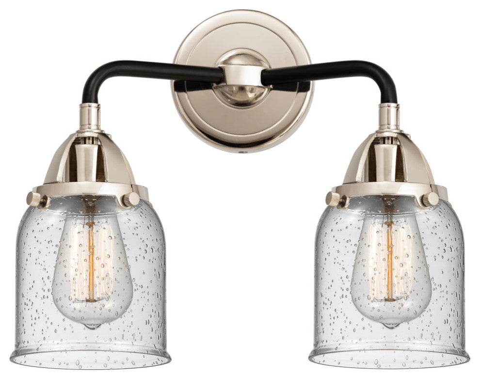 Small Bell Bath Vanity Light, Black Polished Nickel, Seedy, Seedy