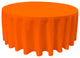 LA Linen Round Polyester Poplin, Orange, 132" Round