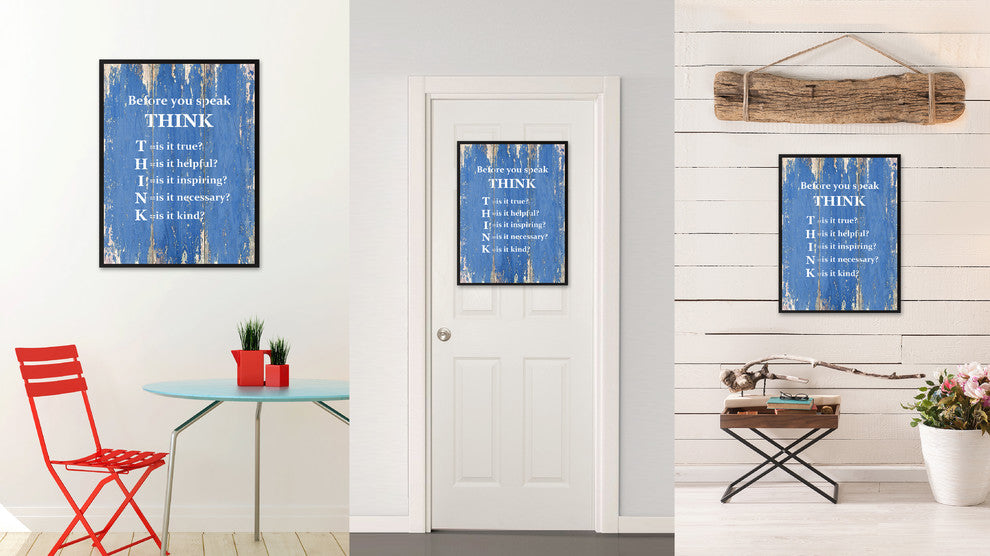 Before You Speak Think Inspirational, Canvas, Picture Frame, 28"X37"