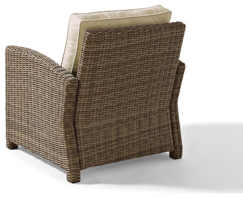 Bradenton 3Pc Outdoor Wicker Conversation Set Sand/Weathered Brown