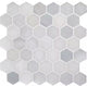 Greecian White Hexagon Polished Marble Mosaic, 10 Sheets
