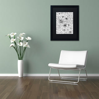 Elizabeth Caldwell 'Butterfly Blooms' Art, Black Frame, Black Mat, 11x14