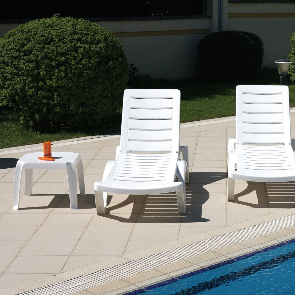 Compamia Sunray Outdoor Side Tables, Set of 2, White