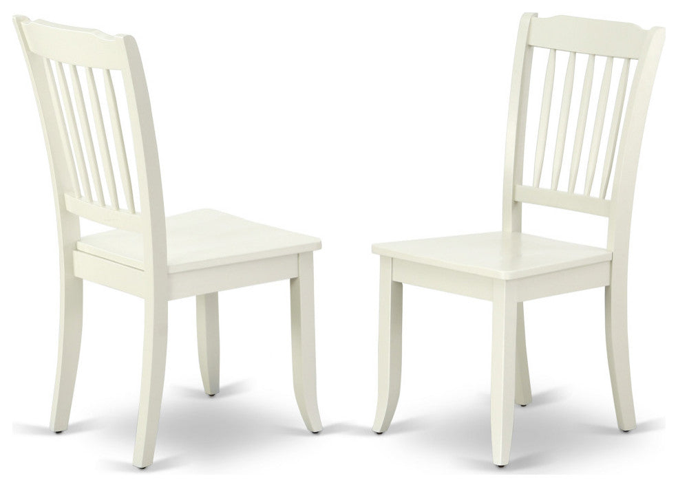 Hlda3-Lwh-W 3Pc Round 42"Table And 2 Vertical Slatted Chairs