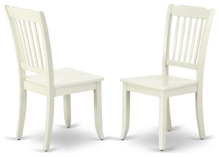 Hlda3-Lwh-W 3Pc Round 42"Table And 2 Vertical Slatted Chairs