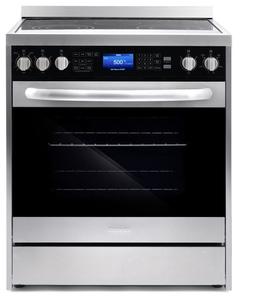 5PC Kitchen Package with 30" Electric Range & 30" Wall Mount Range Hood